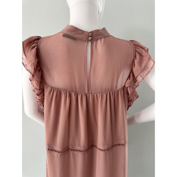 Who What Wear Dusty Rose Pink Chiffon Tier Dress size M Romantic Coquette Style - Picture 5 of 7